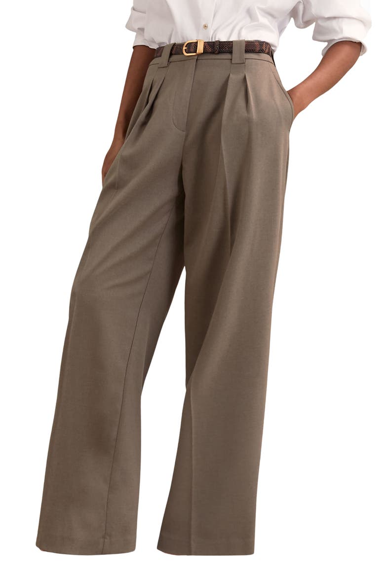 Poppie Pleat Front Wide Leg Pants, Alternate, color, NEUTRAL