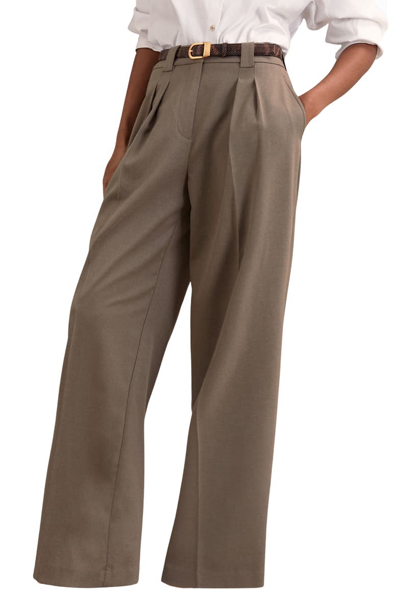 Reiss Poppie Pleat Front Wide Leg Pants, Alternate, color, Neutral