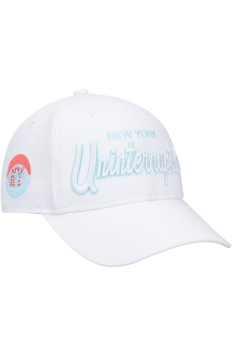 Mitchell & Ness Men's Mitchell & Ness x Uninterrupted White New York Nets Logo Snapback Hat, Main, color,