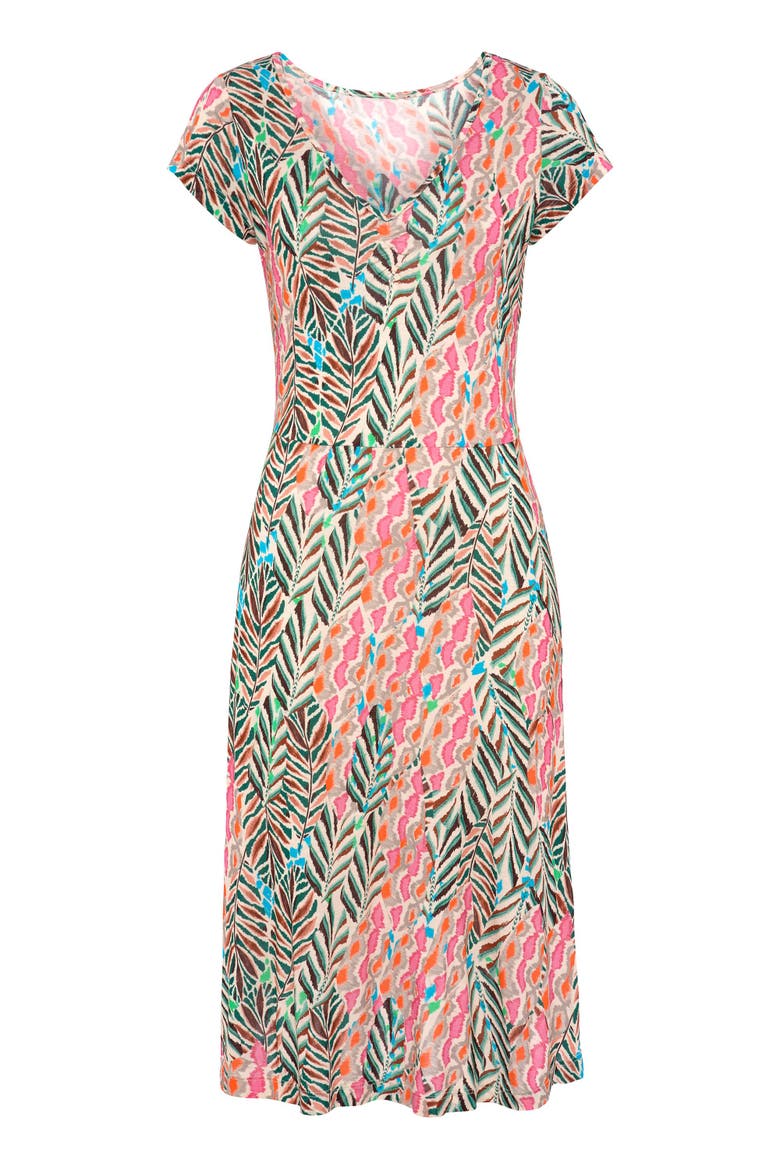 Ruched V-Neck Dress, Alternate, color, Multi Print