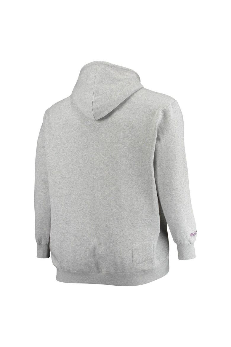 Men's Mitchell & Ness Heathered Gray Los Angeles Lakers Hardwood Classics Big & Tall Throwback Pullover Hoodie, Alternate, color, Heather Gray