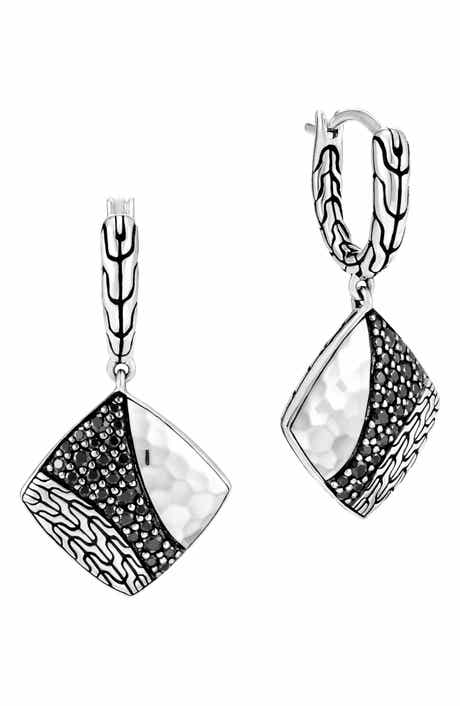 John Hardy Classic Chain Square Drop Earrings
