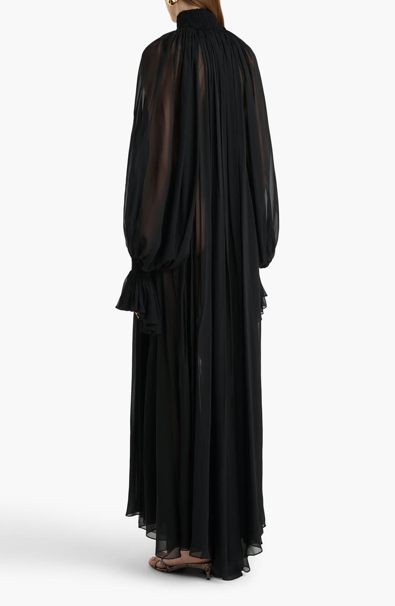 Khaite Edgar Long Sleeve Silk Chiffon Dress, Alternate, color,