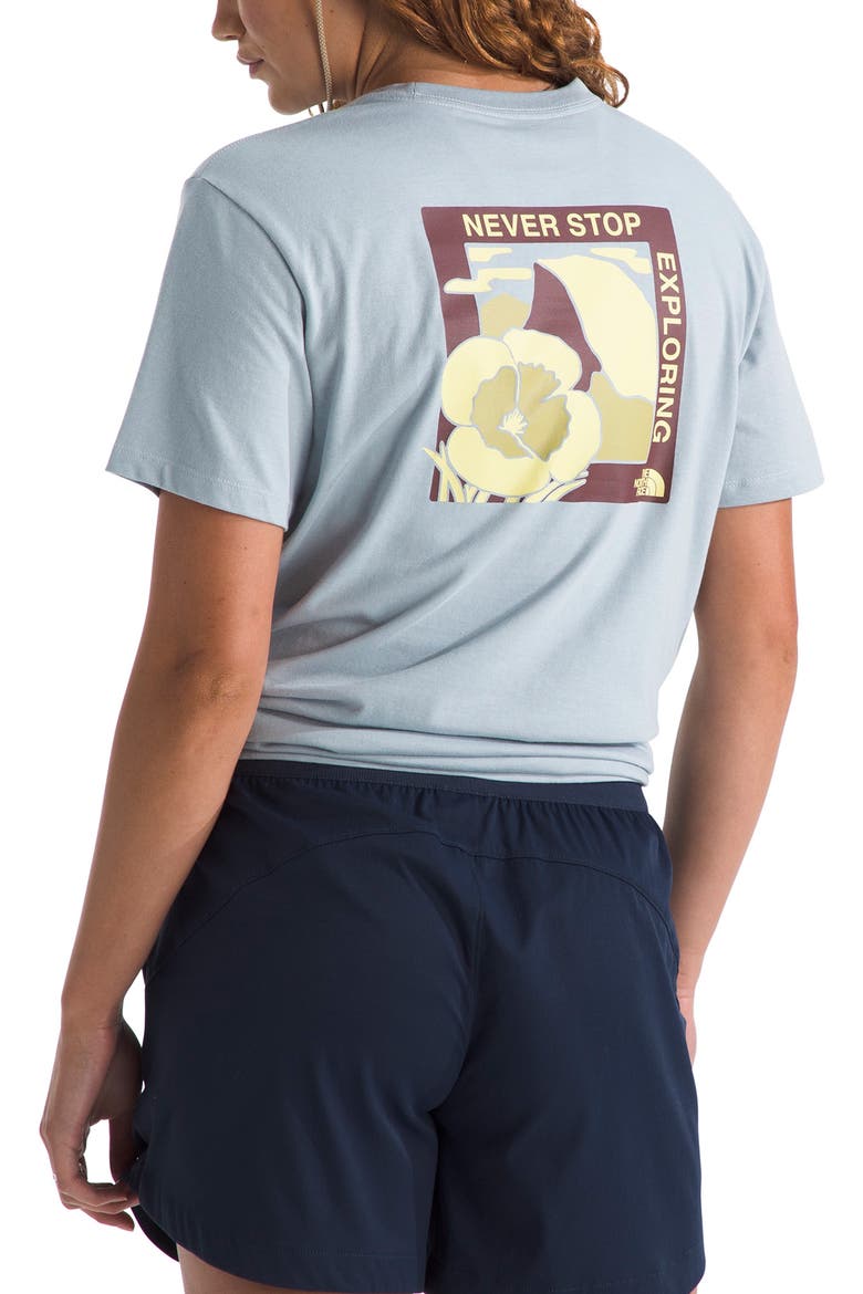 Wildflower Trails Cotton Graphic T-Shirt, Alternate, color, FROST GREY