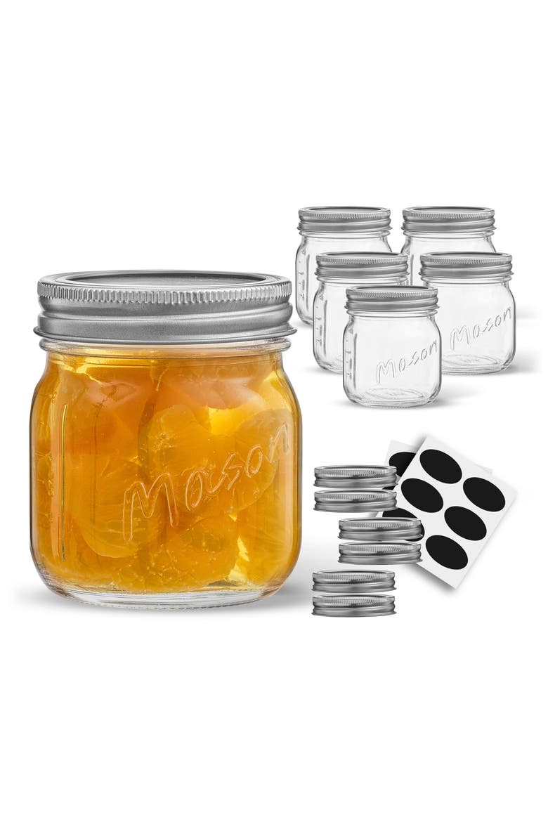 42-Piece Mason Jars with Airtight Lids, Alternate, color, CLEAR