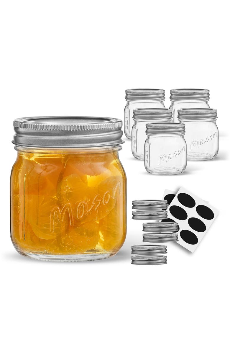 JoyJolt 42-Piece Mason Jars with Airtight Lids, Alternate, color,