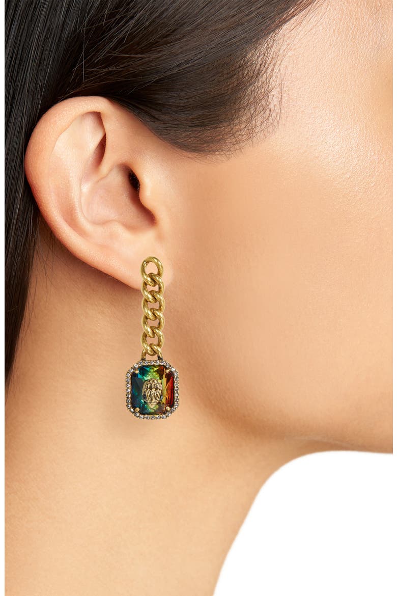 Rainbow Crystal Charm Drop Earrings, Alternate, color, MULTI