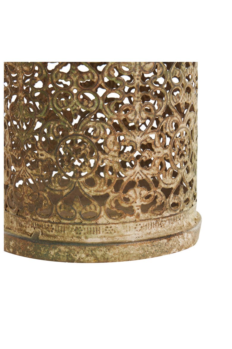 Set of 2 Lantern Candleholders, Alternate, color, BROWN