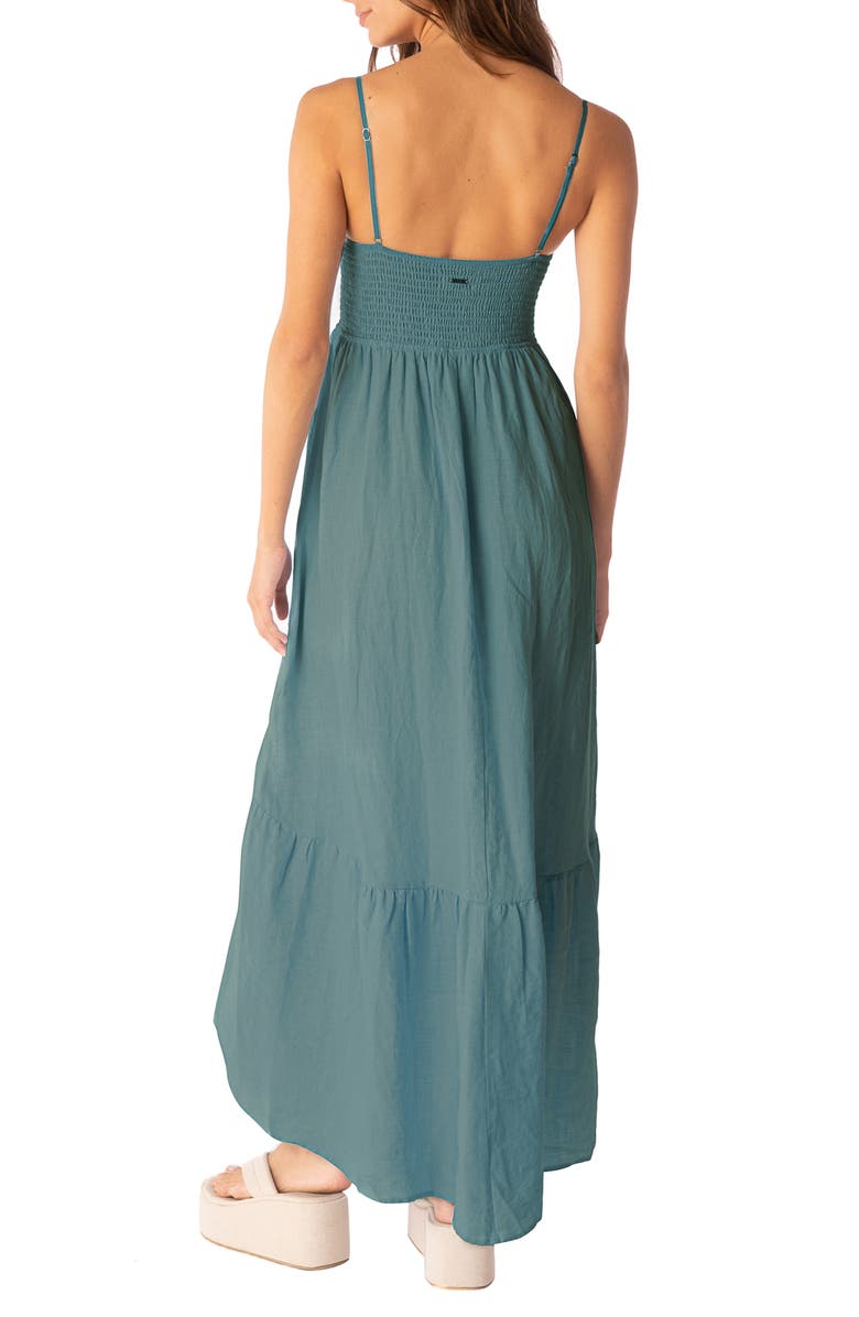 Maaji Isadora Smocked Maxi Dress, Alternate, color, Teal Green