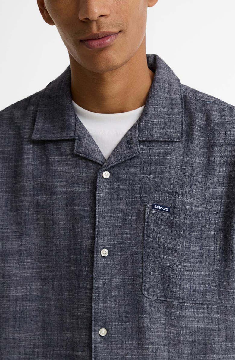 Barbour Bowston Slub Camp Shirt, Alternate, color, Dark Navy