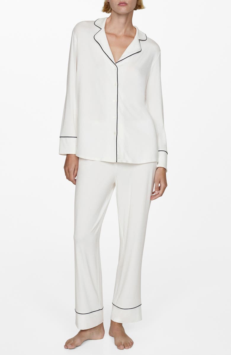 MANGO Piped Pajamas, Main, color, 