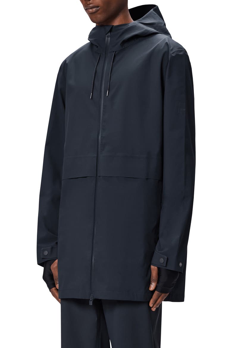 Suva Hardshell Hooded Long Rain Jacket, Alternate, color, NAVY