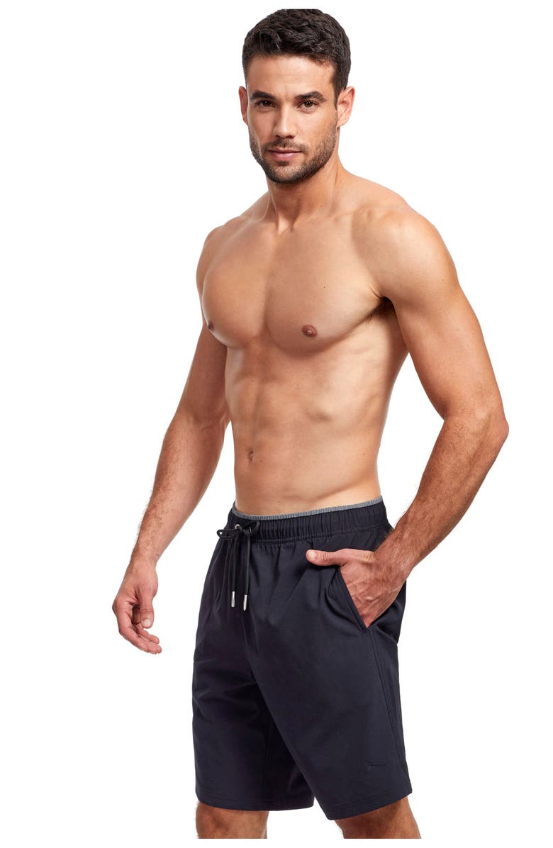 Gottex Men Beach Vibe 9" swim shorts, Alternate, color, Black Grey