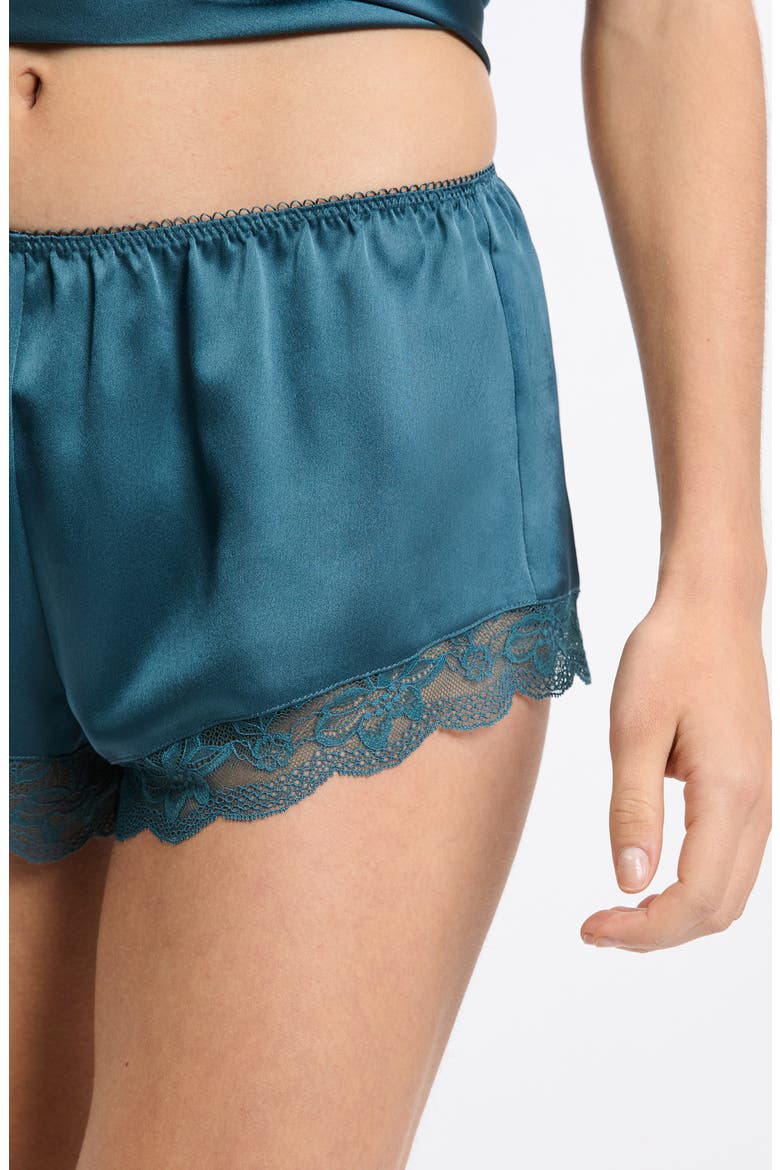 Desire Lace Trim Sleep Shorts, Alternate, color, PETROL BLUE