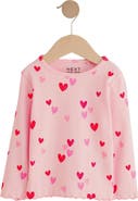 NEXT Kids' Heart Graphic Ribbed T-Shirt