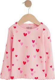 NEXT Kids' Heart Graphic Ribbed T-Shirt
