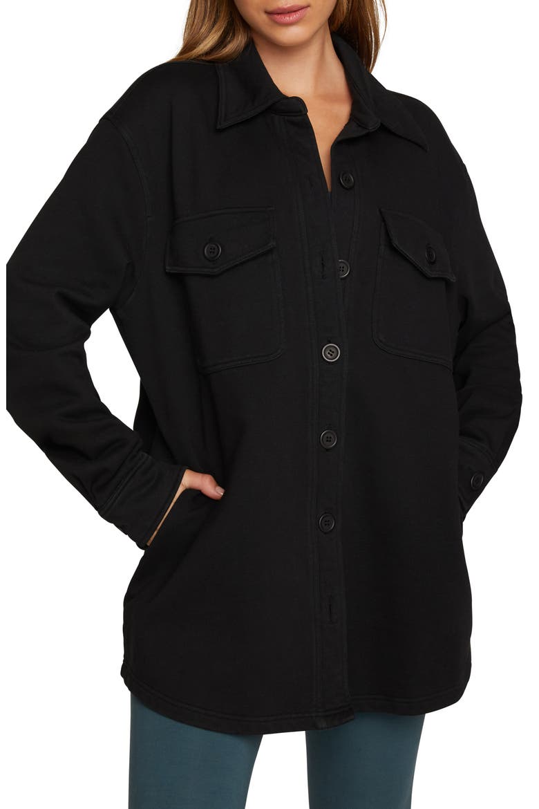 Fleece Shirt Jacket, Main, color, BLACK001