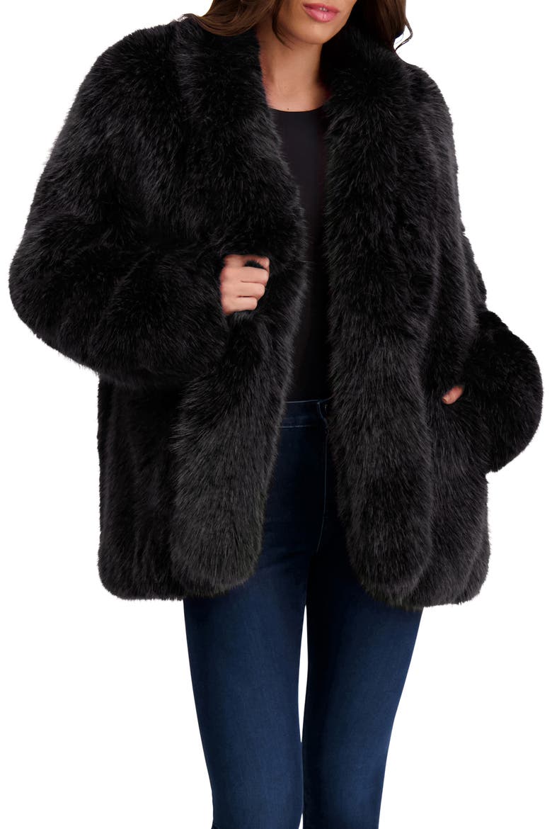 Fur-Free Fox (Faux Fur) Jacket, Alternate, color, BLACK