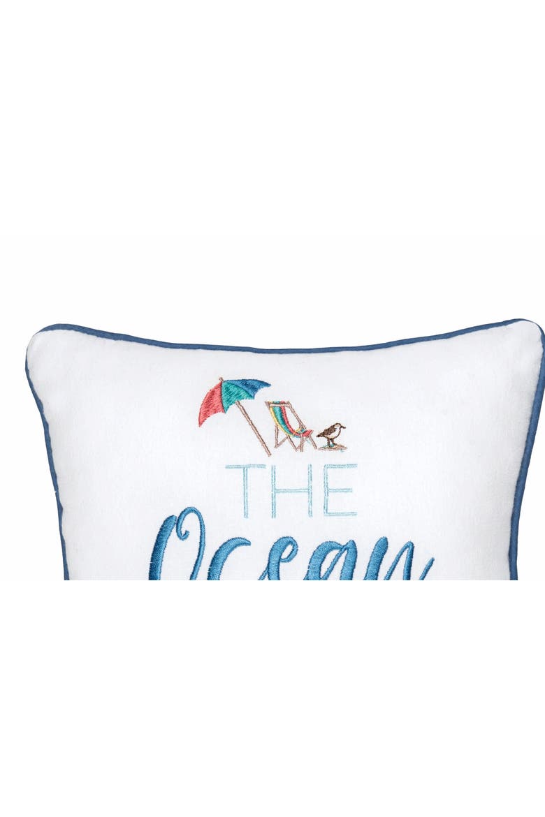Ocean Is My Home Small/Petite Accent Pillow, 10" x 10", Alternate, color, White