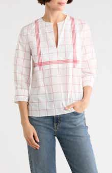 Longchamp Windowpane Print Cotton Top