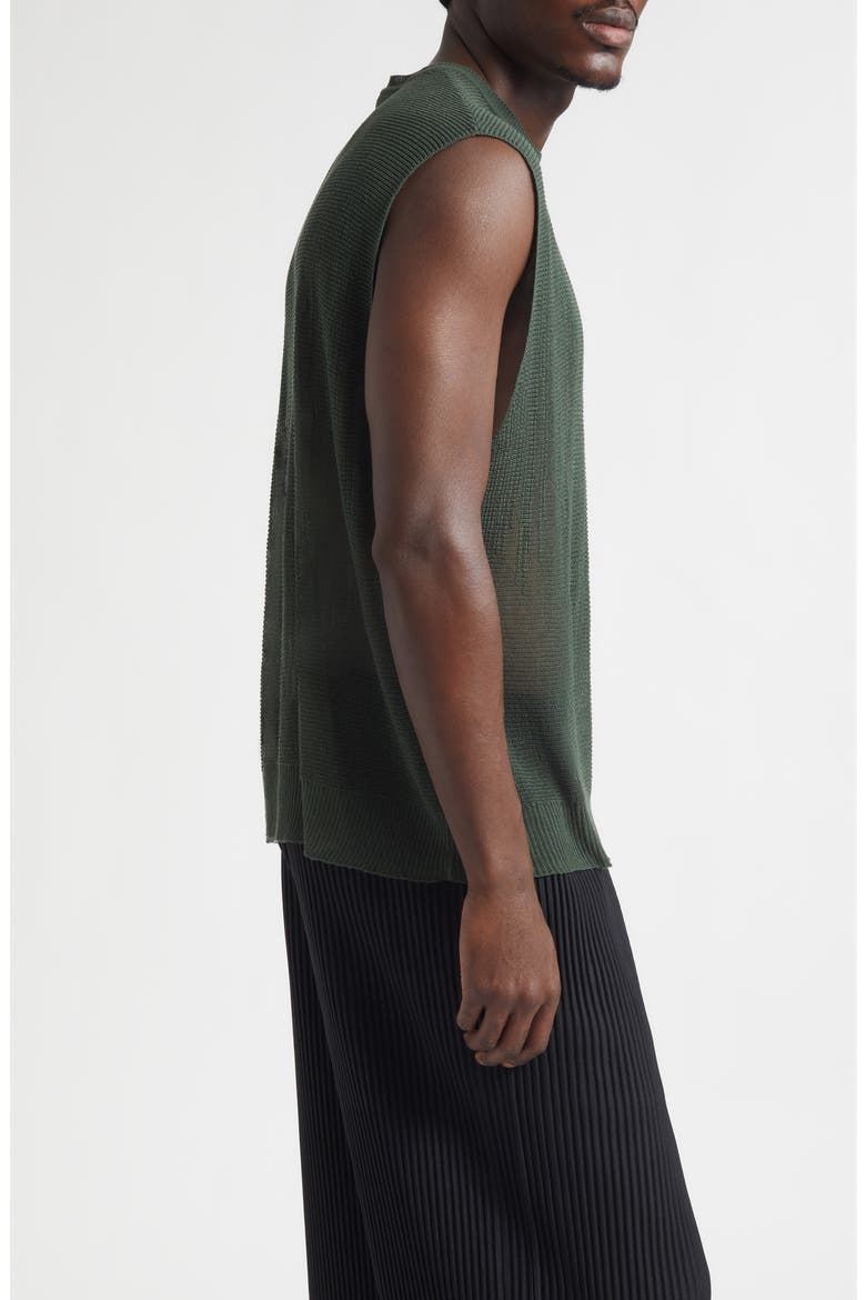 Brush Close-Up Crewneck Sweater Vest, Alternate, color, GREEN
