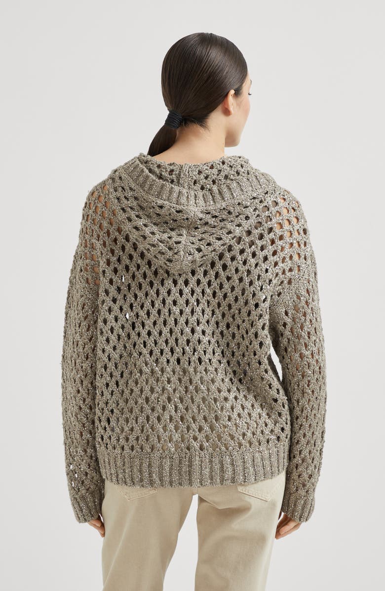 Brunello Cucinelli Dazzling Net cardigan, Alternate, color, Warm Beige