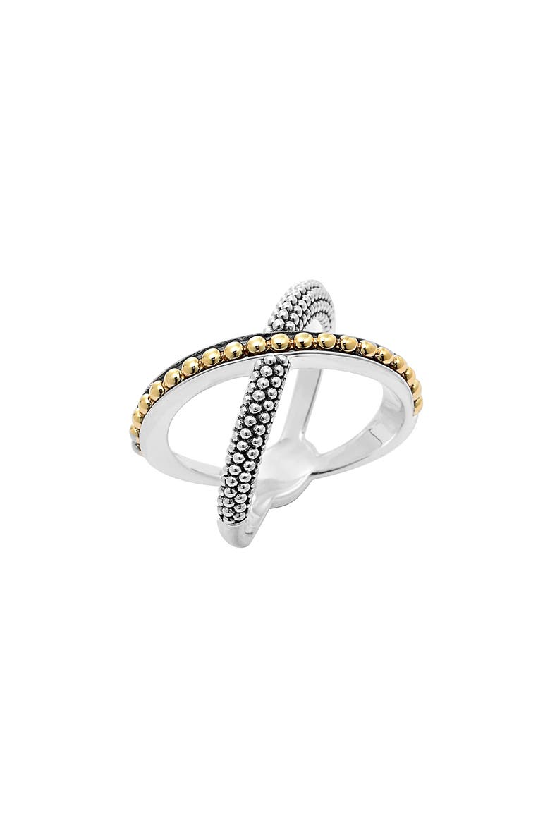 KSL Caviar Crossover Ring, Main, color, SILVER/ GOLD