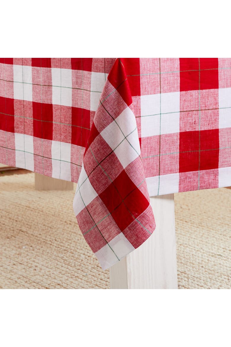 Linen Tablecloth - Very Merry Plaid, Alternate, color, Very Merry