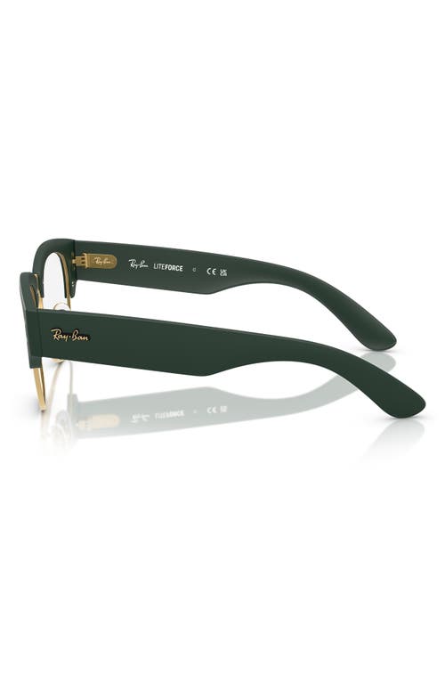 Ray Ban Ray-ban 52mm Square Optical Glasses In Gold Green