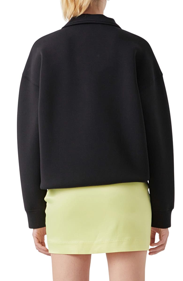 Grey Lab Scuba Knit Quarter Zip Pullover, Alternate, color, Black