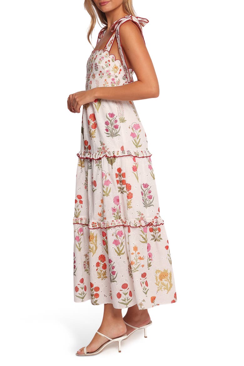 Aurelia Print Tie Strap Sleeveless Maxi Dress, Alternate, color, WHITE FLORAL