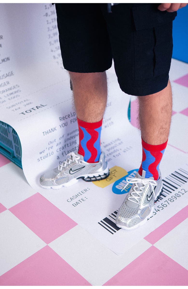 doiy Curvies 3D Crew Socks, Alternate, color, Red Multi