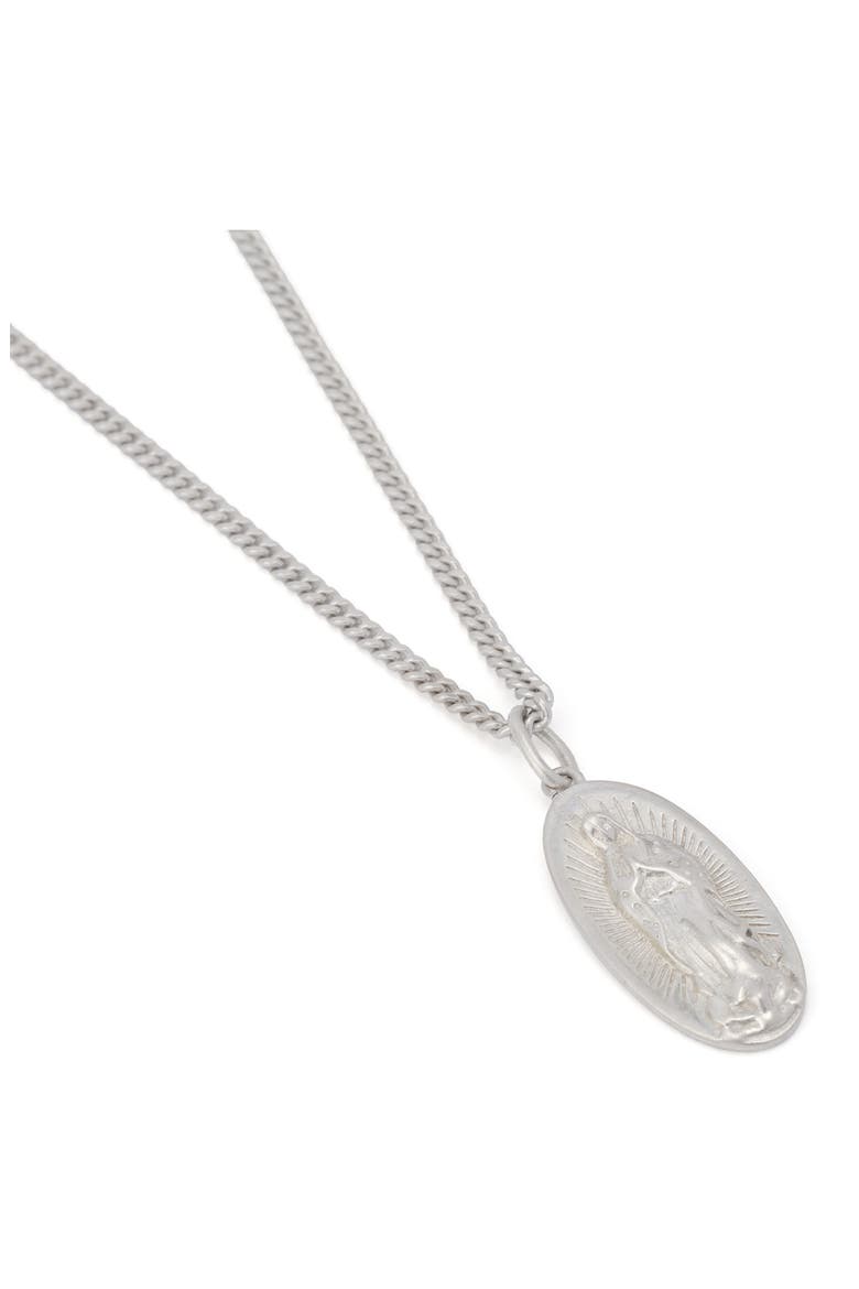 Saint Chain Pendant Necklace, Alternate, color, WARM SILVER