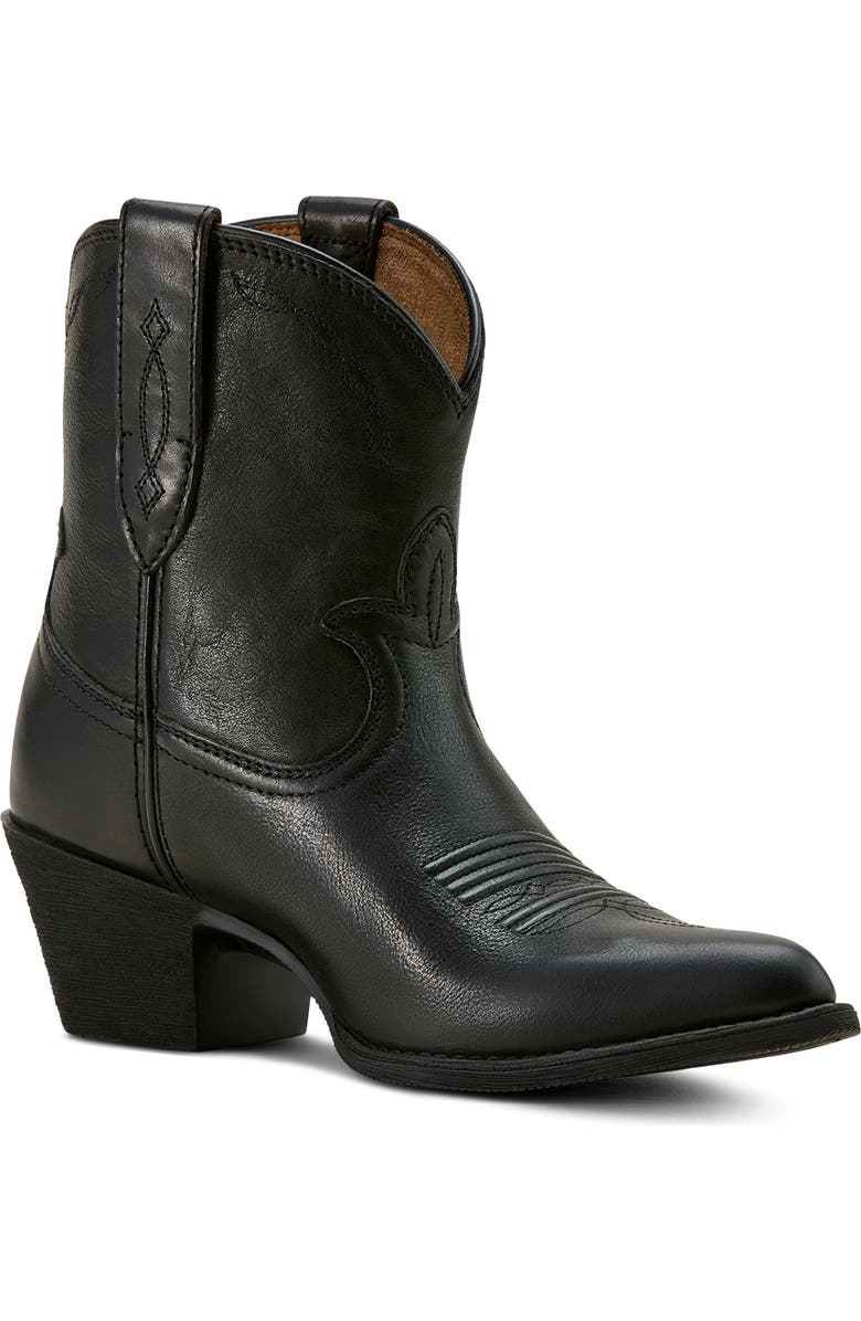 Ariat Maggie J Toe Short Western Boot, Main, color, Black Night