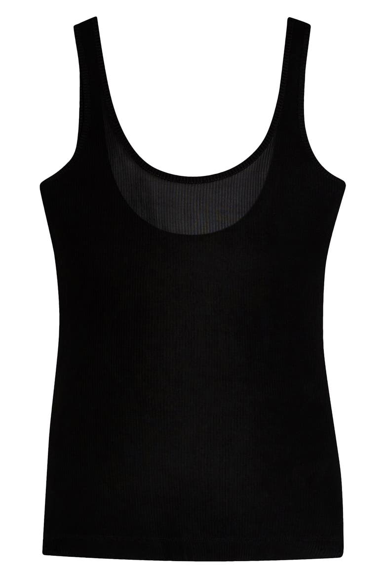 Ribbed Tank Top, Alternate, color, BLACK
