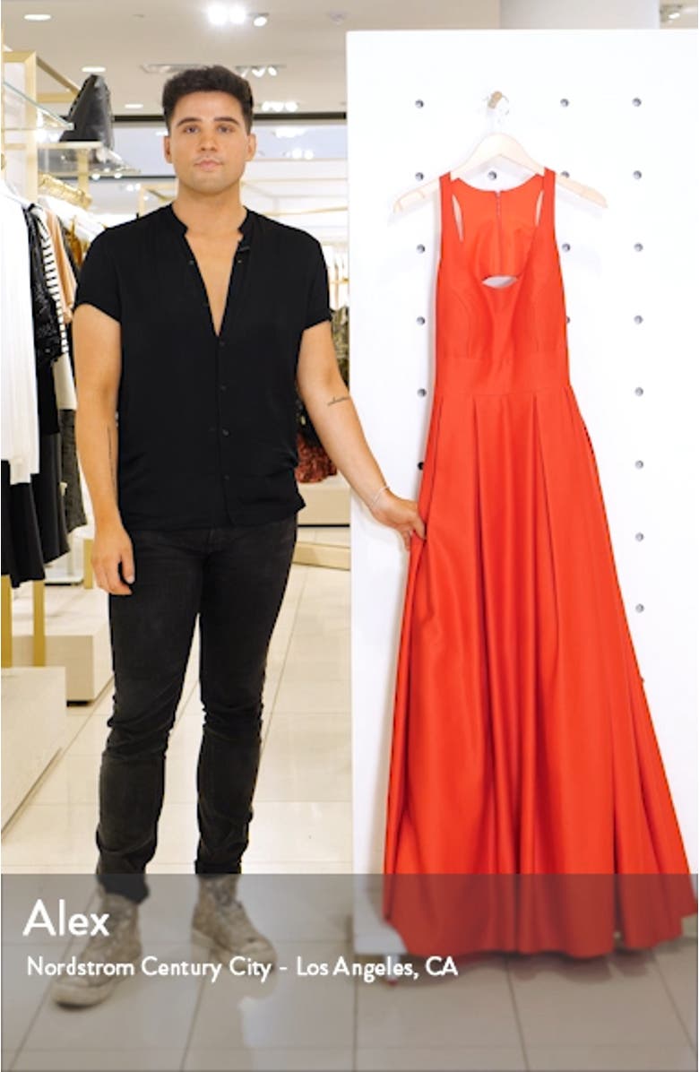 Back Cutout Satin Ballgown, sales video thumbnail