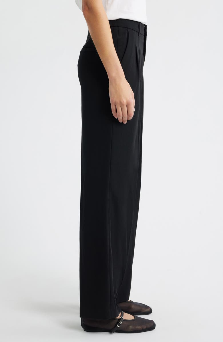 Mavi Jeans Pleated Straight Leg Pants, Alternate, color, Black