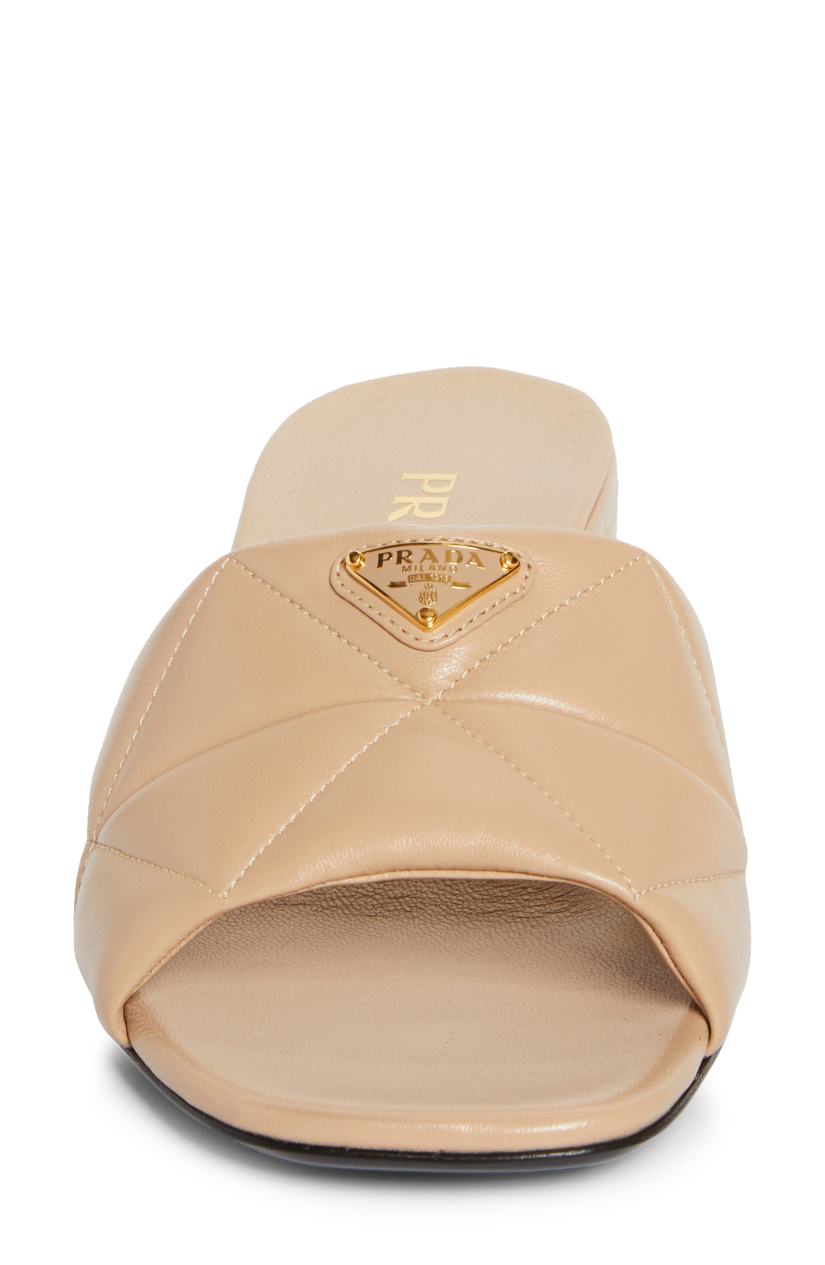 Prada Diagram Slide Sandal, Alternate, color, Sabbia