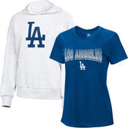 G-III 4HER BY CARL BANKS Women's G-III 4Her by Carl Banks  Royal/Bright Heather Ceramic Los Angeles Dodgers T-Shirt and Hoodie Combo Pack