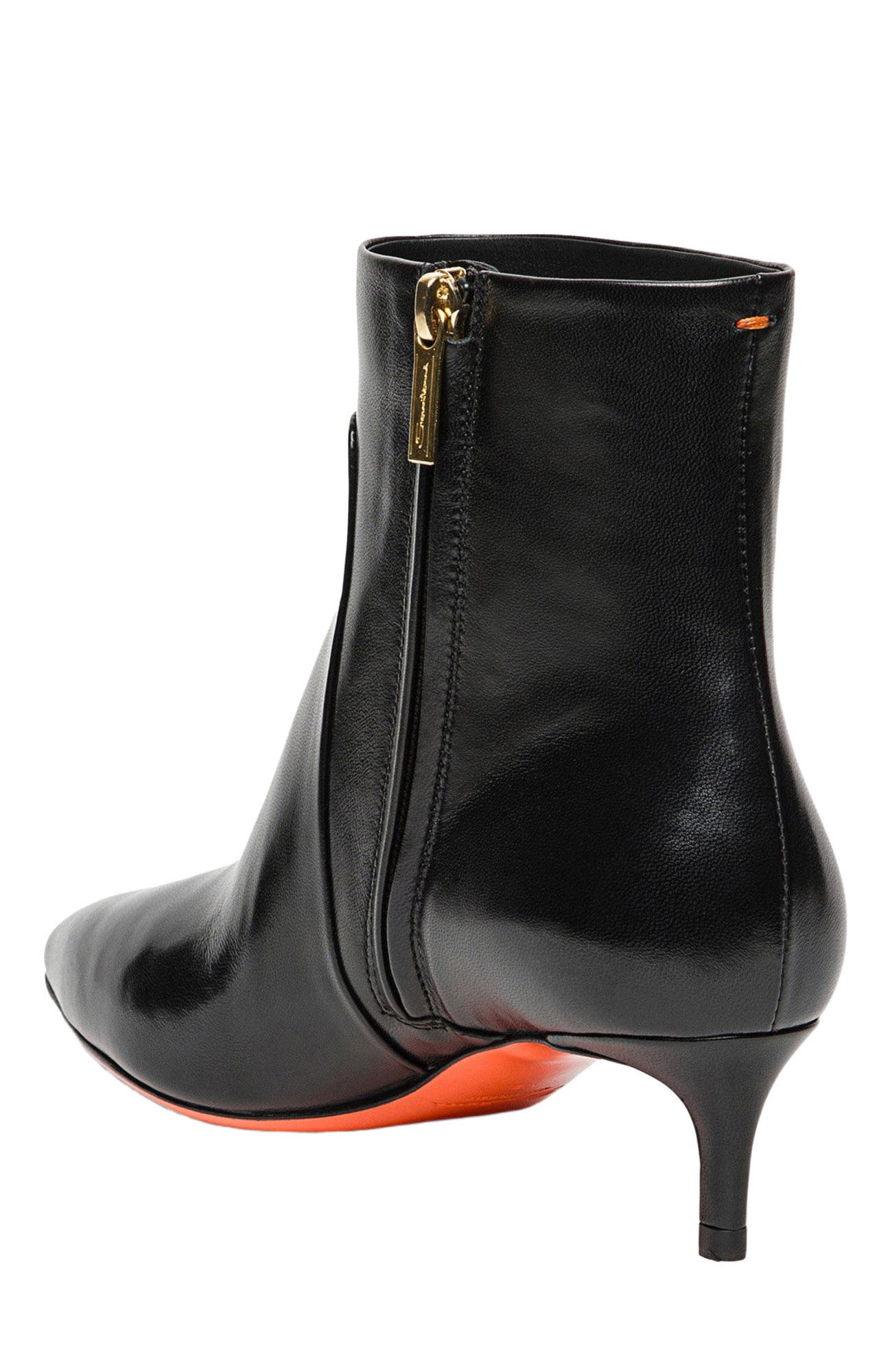 Santoni Women's leather ankle boot, Alternate, color, Black