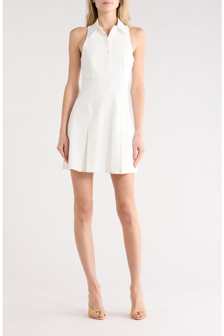 Casette Sleeveless Ft & Flare Shirtdress, Main, color, WHITE