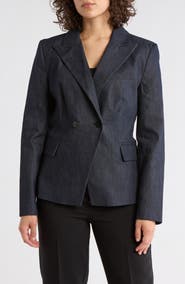 DKNY Jeans Double Breasted Denim Blazer