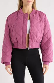 Cotton On Quilted Crop Bomber Jacket