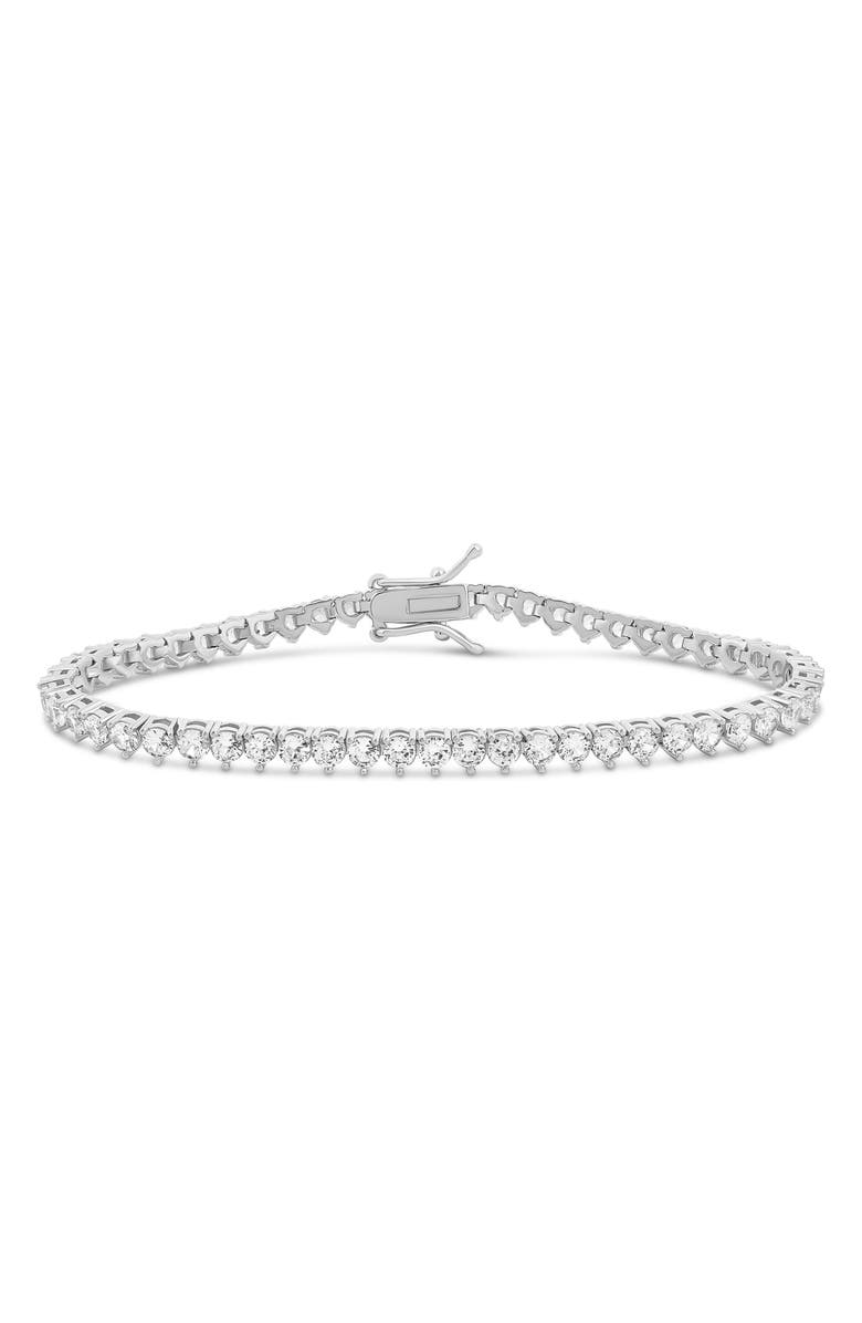 SHYMI Round Cubic Zirconia Tennis Bracelet, Main, color, Silver
