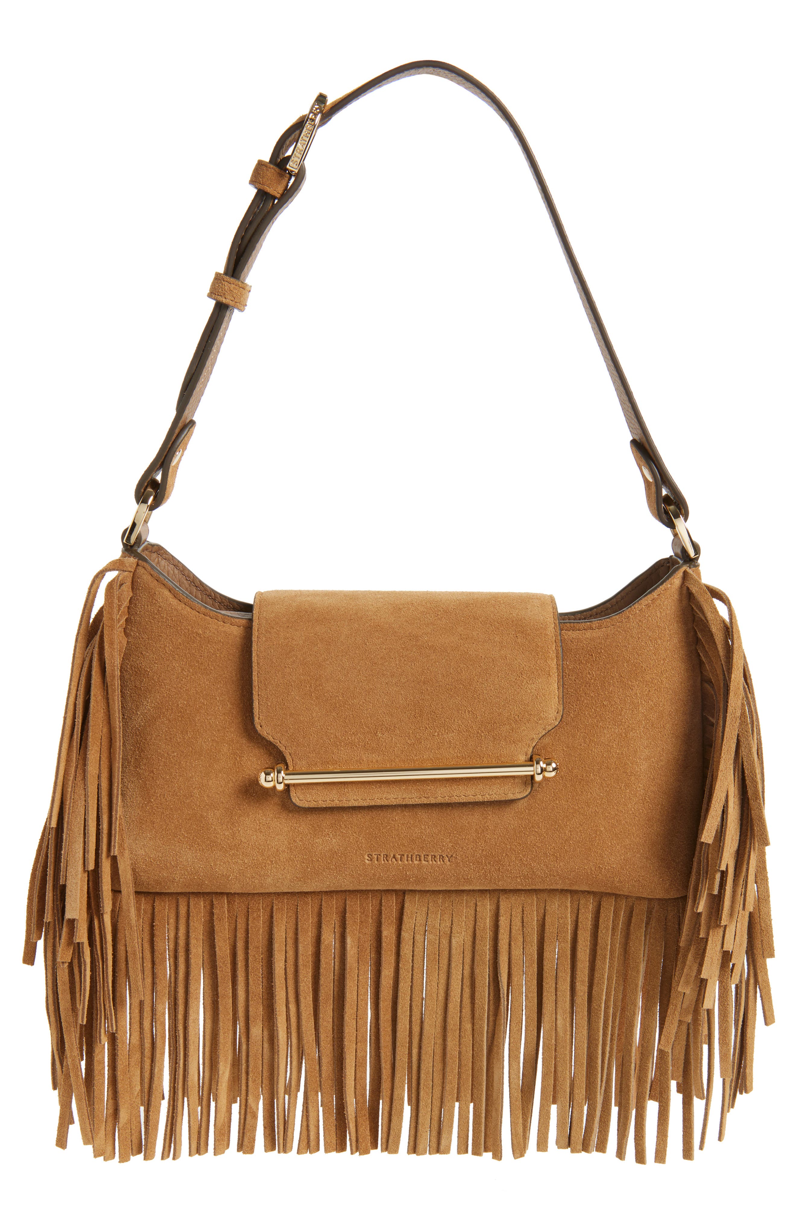 x Cinq à Sept Multrees Fringe Suede Hobo Bag, Main, color, TOFFEE