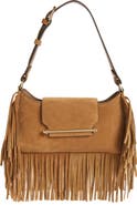 Strathberry x Cinq à Sept Multrees Fringe Suede Hobo Bag