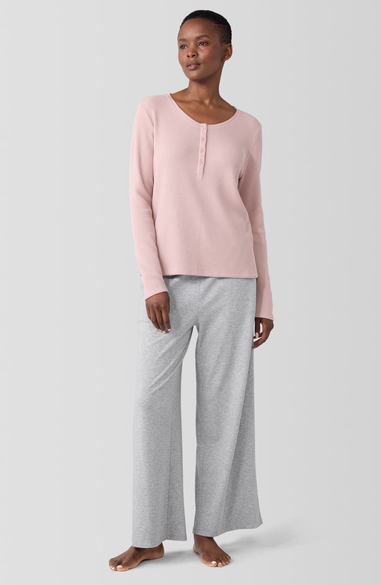 EILEEN FISHER SLEEP Organic Cotton Henley Sleep Top, Alternate, color, Opal