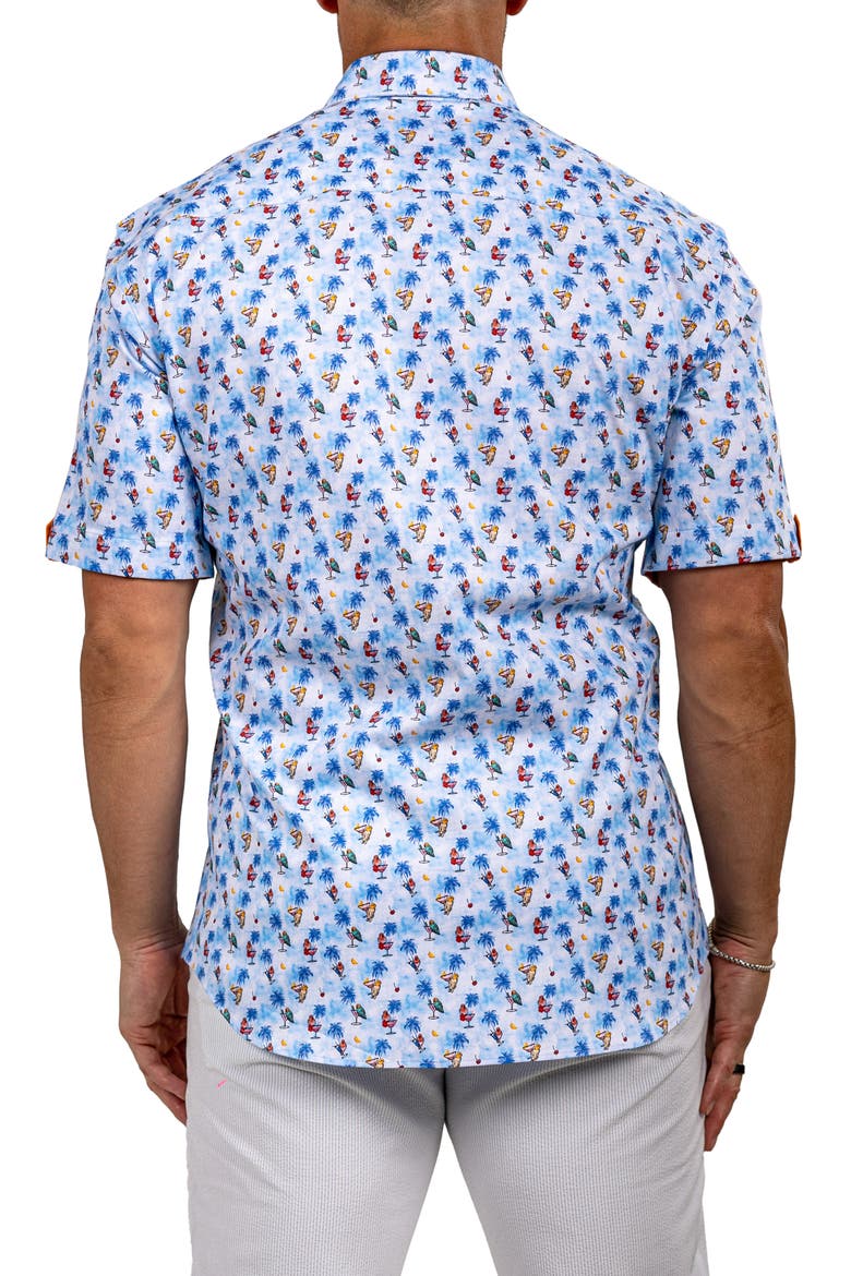 Galileo Marthy Short Sleeve Button-Up Shirt, Alternate, color, BLUE