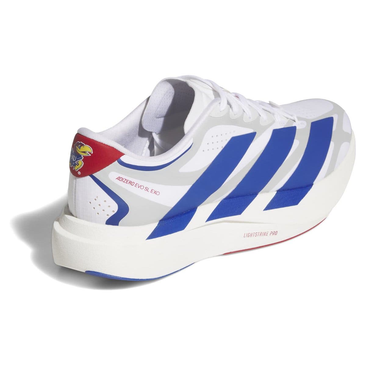 Unisex adidas  White Kansas Jayhawks Adizero EVO SL EXO Sneakers, Alternate, color, White
