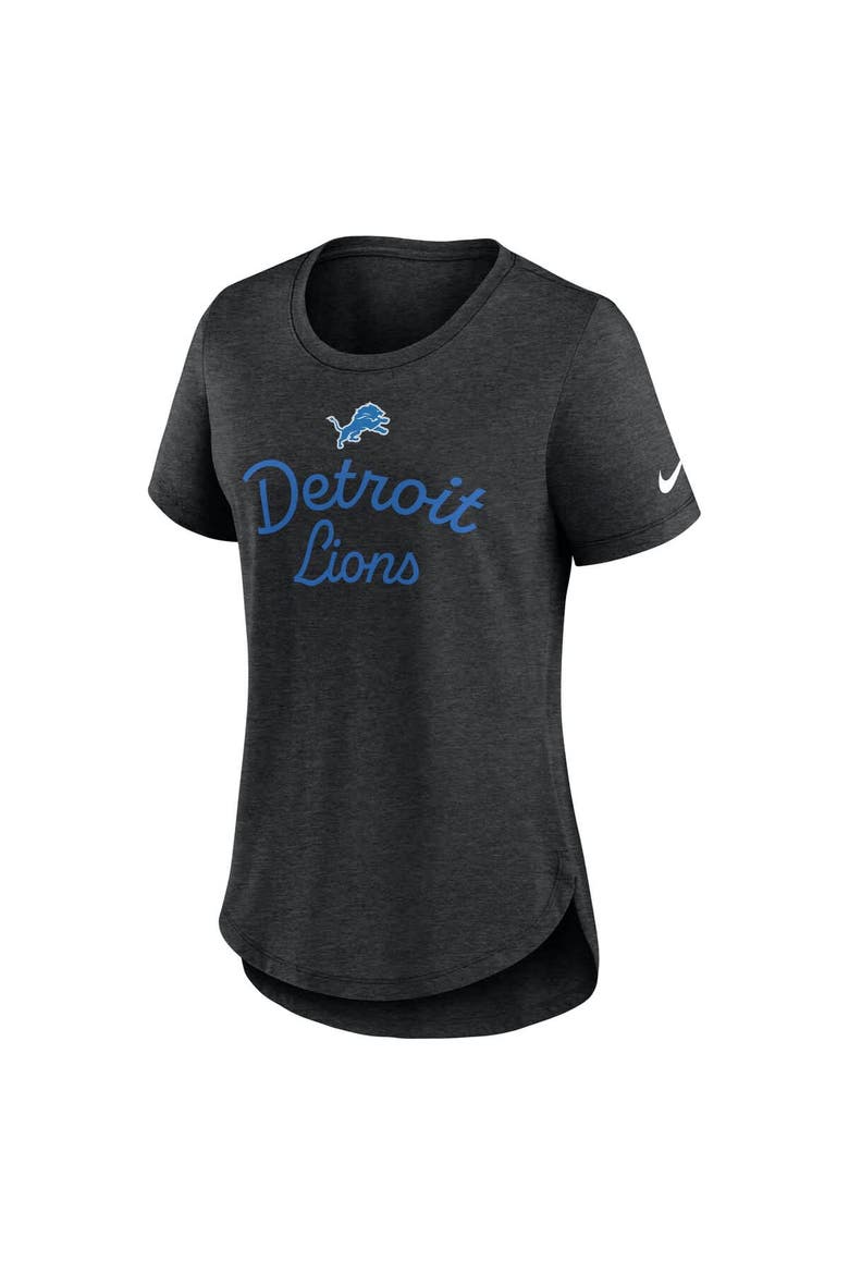 Women's Nike Black Detroit Lions Script Tri-Blend T-Shirt, Alternate, color, Black